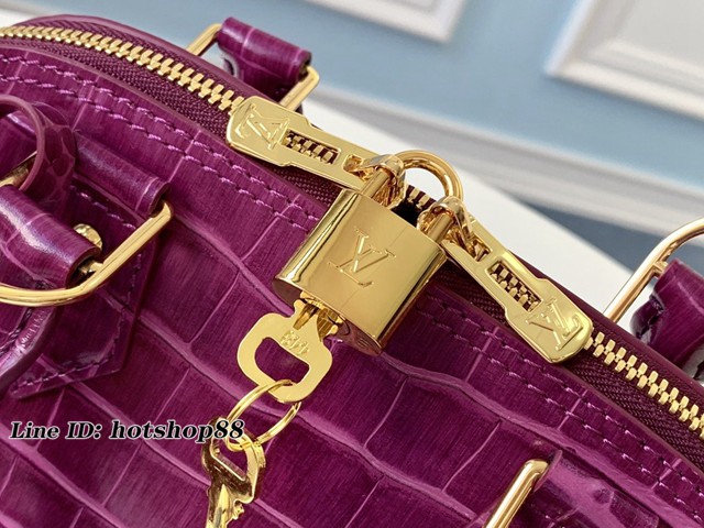 路易威登LV女包 N94270 Alma BB手袋 鱷魚皮 LV手提肩背女包 LV新款貝殼包 xxlv1879